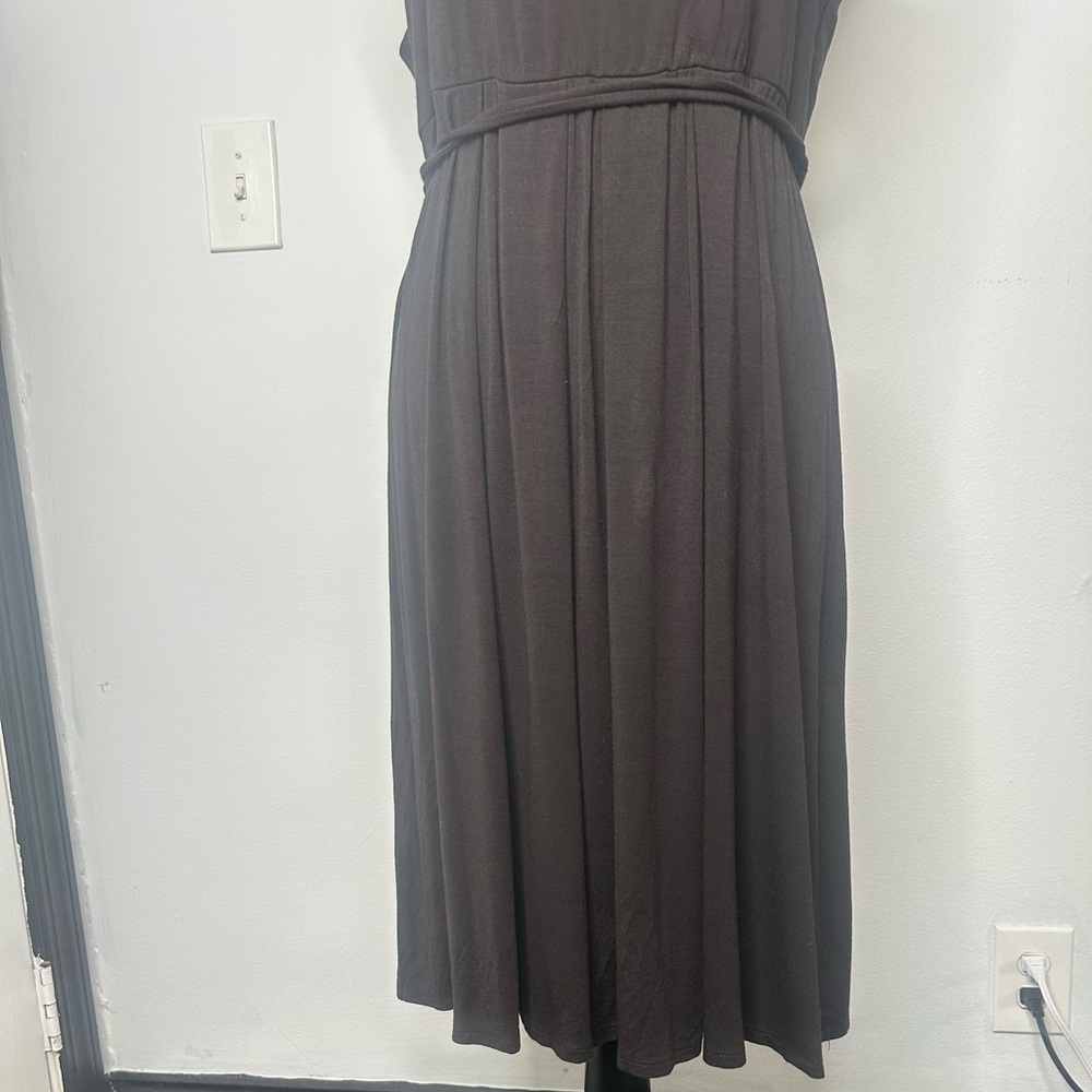 New York & Company Chocolate Ruffle Midi Dress - Picture 4 of 7